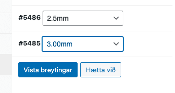 Bæta við eiginleika woocommerce netverslun