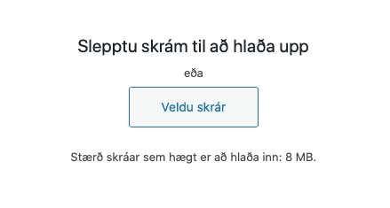 Veldu skrá til að hlaða upp