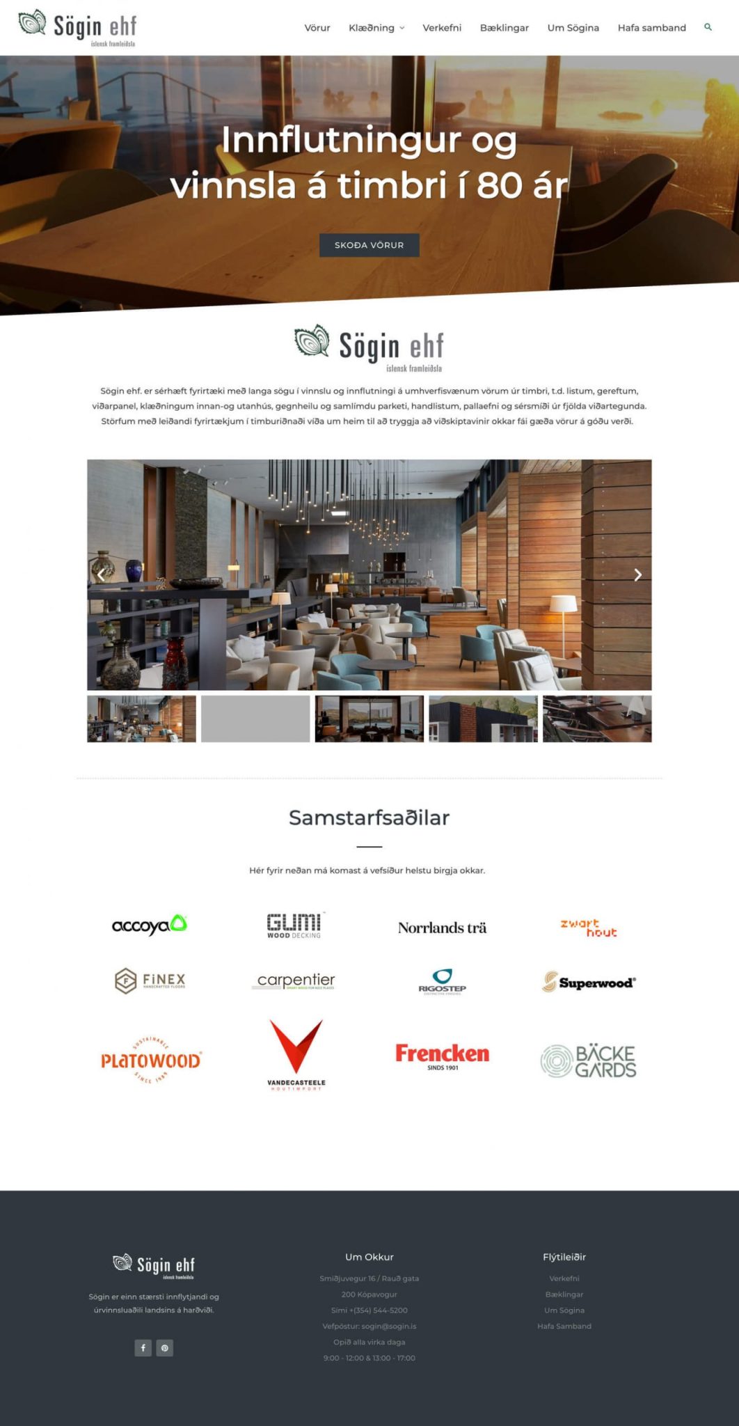 Sögin.is - Innflutningur og vinnsla á timbri